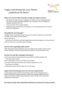 Impfschutz f&uuml;r Eltern - Fragen und Antworten