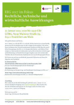 EEG 2017 im Fokus: Rechtliche, technische und