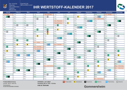 IHR WERTSTOFF-KALENDER 2017