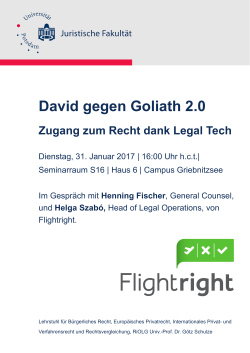 David gegen Goliath 2.0 – Zugang zum Recht dank Legal Tech