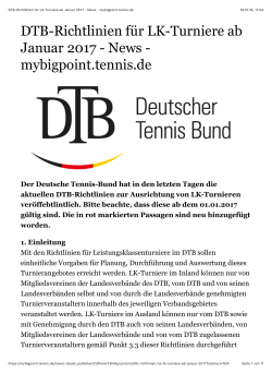 DTB-Richtlinien f&uuml;r LK-Turniere ab Januar 2017 - TC Rot