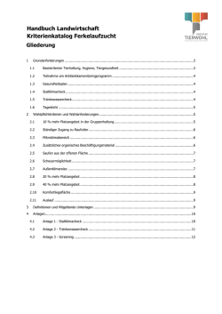 Handbuch Kriterienkatalog Ferkelaufzucht
