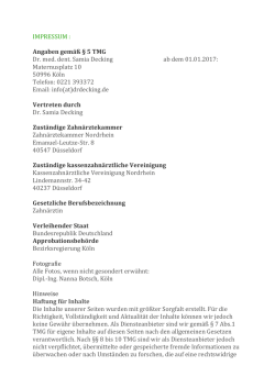 IMPRESSUM : Angaben gem&auml;&szlig; &sect; 5 TMG Dr. med. dent. Samia