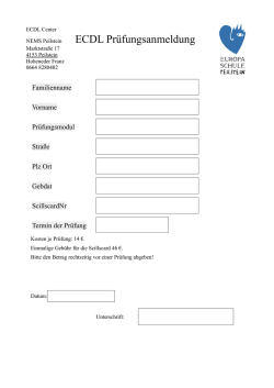 ECDL Pr&uuml;fungsanmeldung ausf&uuml;llbar