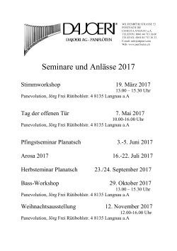 Seminare und Anlässe 2017