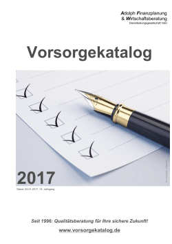 Vorsorgekatalog 2017