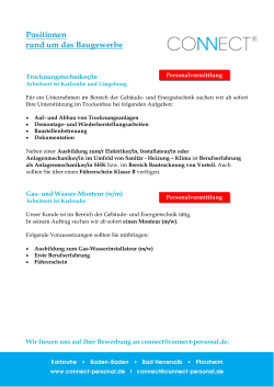Jobtelegramm - Bauberufe - Connect Personal
