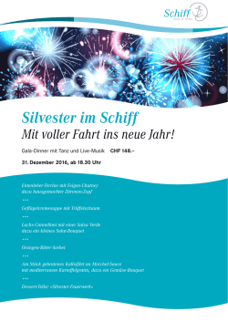 Silvestermen&uuml; - Hotel Schiff am Rhein