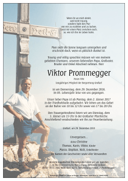 Viktor Prommegger - Bestattung Sterzl