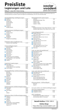 Preisliste - Ivoclar Vivadent