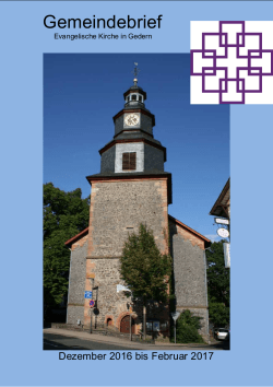 Gemeindebrief - Evangelische Kirchengemeinde Gedern