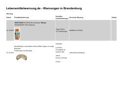 Lebensmittelwarnung.de - Warnungen in Brandenburg