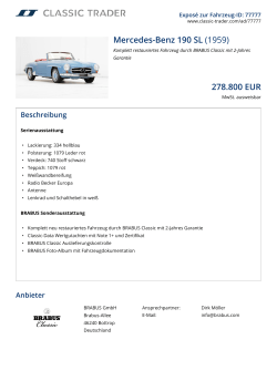 Mercedes-Benz 190 SL (1959) 278.800 EUR