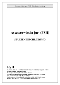 Assessorwirt Studienbeschreibung