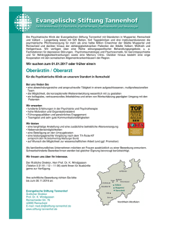 Ober&auml;rztin / Oberarzt - Evangelische Stiftung Tannenhof
