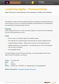 Leadership Agility – Praxisworkshop - management-feedback