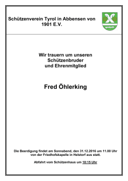 Beerdigung Fred Öhlerking - SV