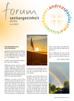 Aktuelle Ausgabe  - Katholische Kirchgemeinde Gossau
