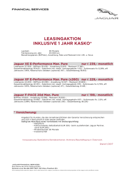 LEASINGAKTION Leasing inkl. 1 Jahr Kasko ab € 199,- im