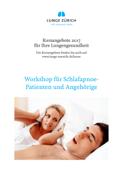 Workshop für Schlafapnoe - Ligue pulmonaire Suisse