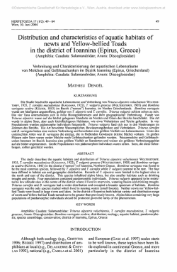 Distribution and characteristics of aquatic habitats of