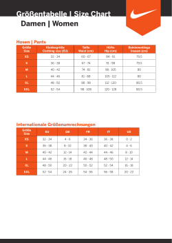 Gr&ouml;&szlig;entabelle | Size Chart Damen | Women - Bike