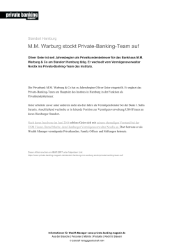 M.M. Warburg stockt Private-Banking