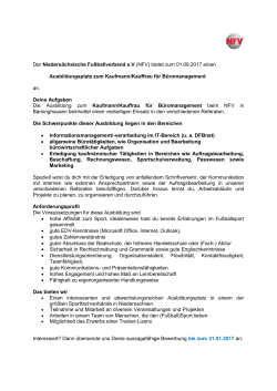 Ausbildungsplatz Kaufmann/Kauffrau für Büromanagement