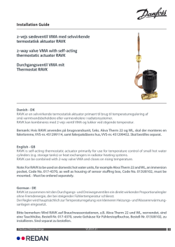 Installation Guide 2-vejs s&aelig;deventil VMA med