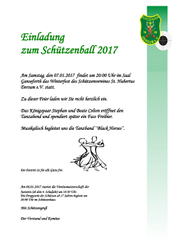 Einladung zum Schützenball 2017
