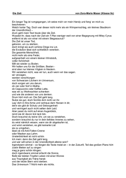 Die Zeit von Zora-Marie Maser (Klasse 9c) Ein langer Tag ist
