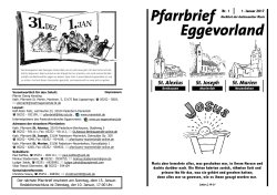 Pfarrbrief - Pastoralverbund Eggevorland