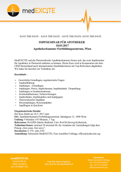 IMPFSEMINAR F&Uuml;R APOTHEKER 18.03.2017