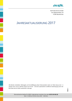 JAHRESAKTUALISIERUNG 2017