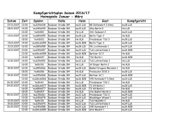 Kampfgerichtsplan Saison 2016/17 Heimspiele Januar