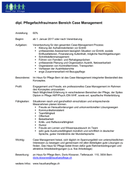 dipl. Pflegefachfrau/mann Bereich Case