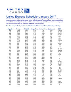 United Express Schedule Jan 2017