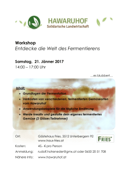 Workshop "Fermentation