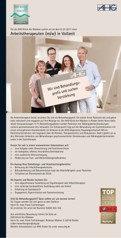 Arbeitstherapeuten (m/w) in Vollzeit