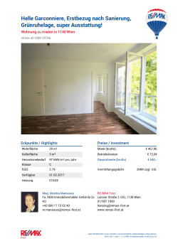 Helle Garconniere, Erstbezug nach Sanierung