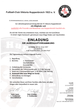 Jahreshauptversammlung des FC Viktoria