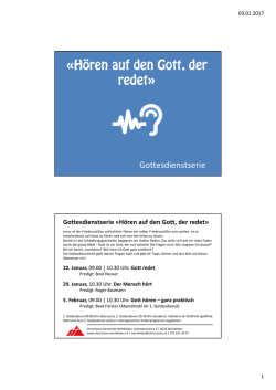 H&ouml;ren auf den Gott, der redet