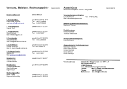 Vorstand, Beisitzer, Rechnungsprüfer Stand: 02.2016 Ausschüsse