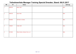 Teilnehmerliste Manager Training Special Dresden, Stand: 01.01