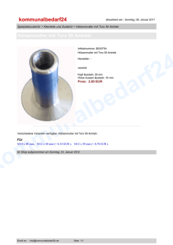 H&uuml;lsenmutter mit Torx 50 Antrieb