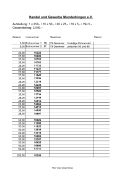 Gewinnliste - Munderkingen