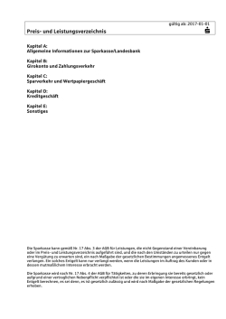 Preis- und Leistungsverzeichnis