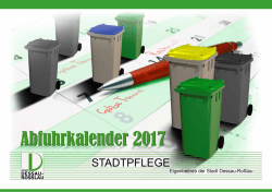 Jahreskalender 2017 - Stadtpflege Dessau Ro&szlig;lau