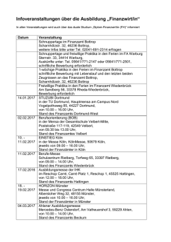 Infoveranstaltungen über die Ausbildung „Finanzwirt/in“