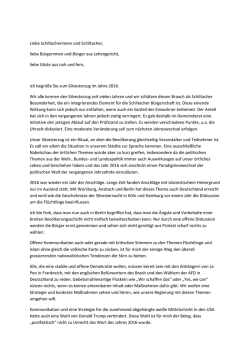 Die Silversterzug-Ansprache von Bürgermeister Thomas